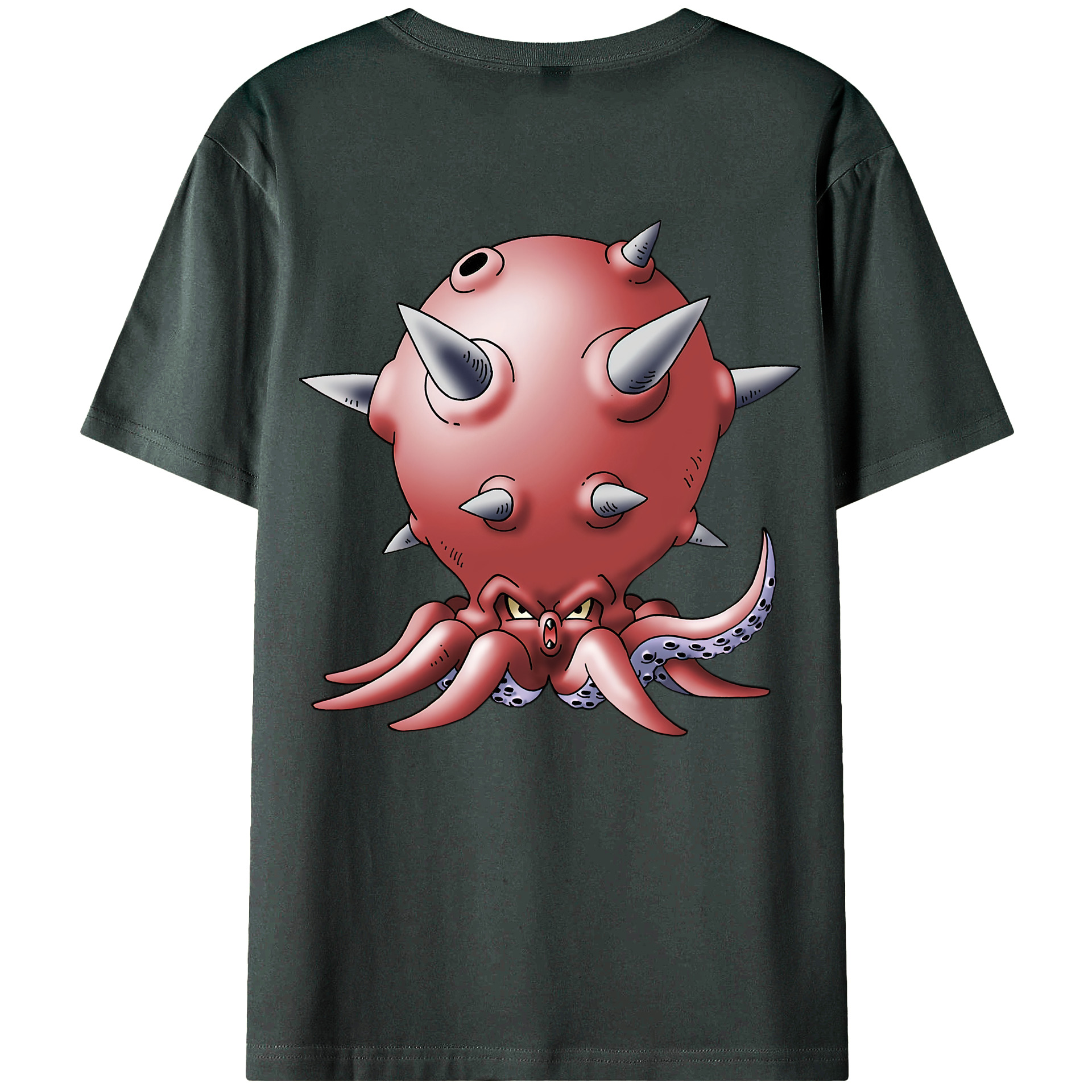 （画像用） ドラゴンクエスト Doragon Kuesuto Dragon Quest 綿100％ メンズ半袖Tシャツ（バックプリント） 通気性